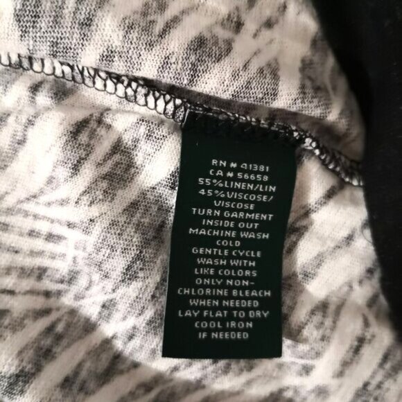 Like New Lauren Ralph Lauren Women's Plus Linen Palm Leaves Tropical Top Size 1X - Picture 3 of 3